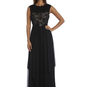 Sequin Lace Chiffon Gown